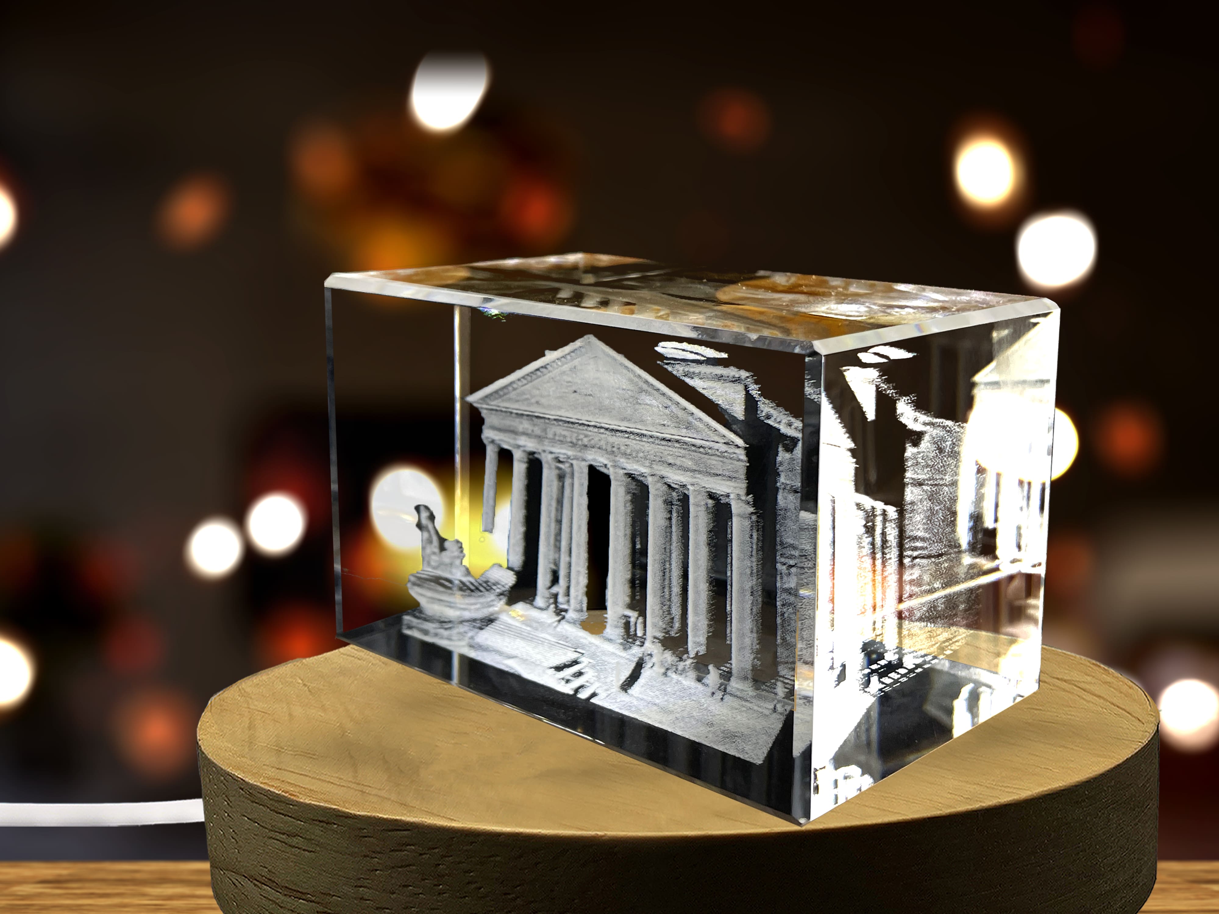The Pantheon — Rome 3D Engraved Crystal Collectible Souvenir A&B Crystal Collection