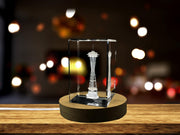 Space Needle 3D Engraved Crystal