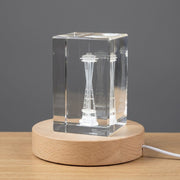 Space Needle 3D Engraved Crystal