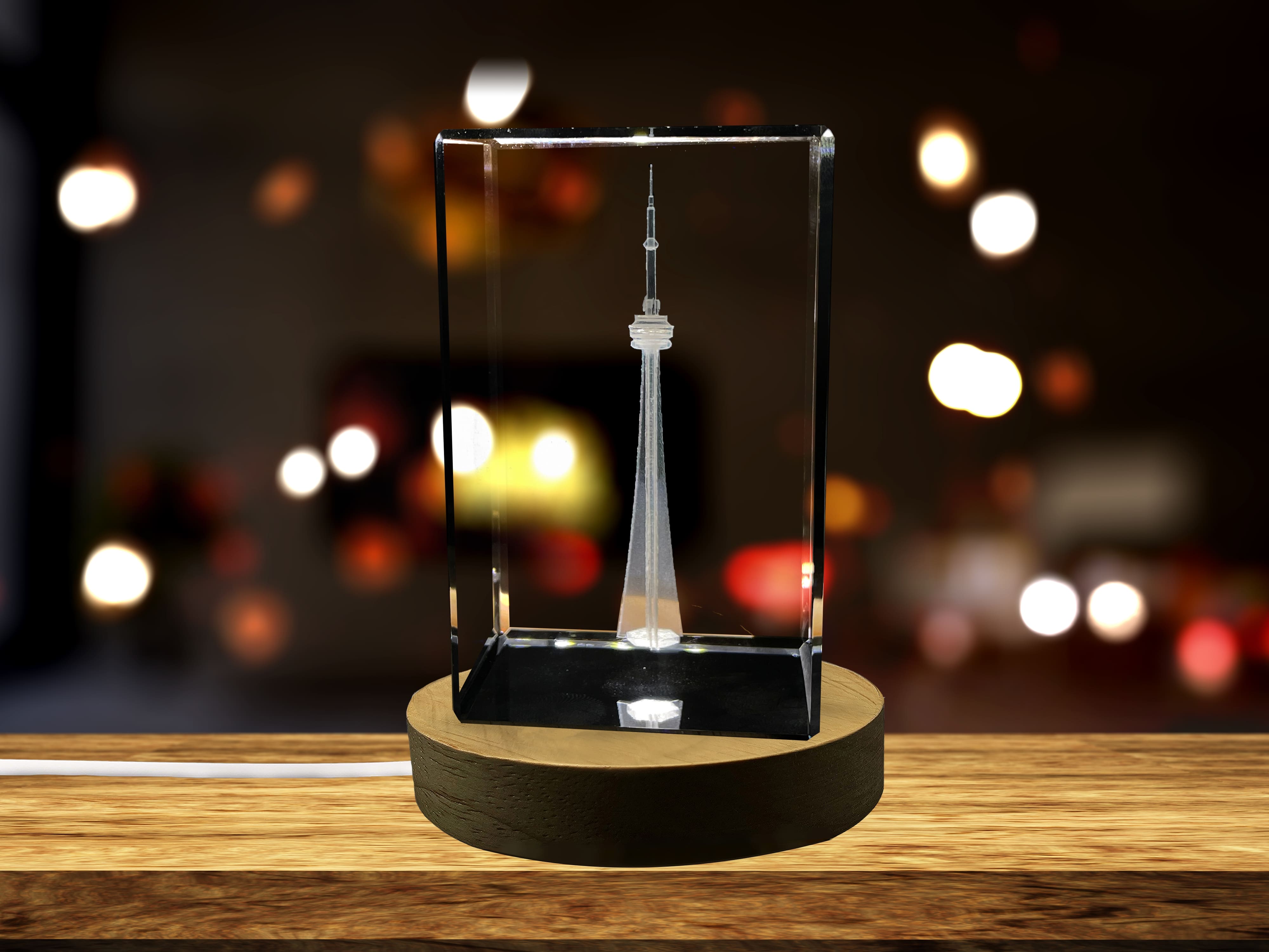 CN Tower 3D Engraved Crystal Collectible Souvenir - Made in Canada - Premium Crystal - Tallest Structure in the Western Hemisphere A&B Crystal Collection