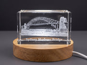 Trophée en cristal gravé en 3D du Harbour Bridge de Sydney — Fabriqué au Canada