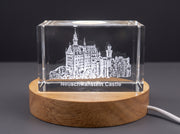 Neuschwanstein Castle 3D Engraved Crystal Trophy Award — Made in Canada