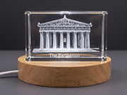 Trophée en cristal gravé en 3D du Parthénon — Fabriqué au Canada