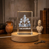 Recognition Atomium 3D Engraved Crystal Trophy Award - Exquisite Architectural Masterpiece