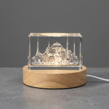 Hagia Sophia 3D Engraved Crystal Trophy Award with LED Base - Recognition of Iconic Istanbul Beauty - Custom Award From A&B Crystal Collection