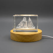 Schooner 3D Engraved Crystal Gift — Made in Canada