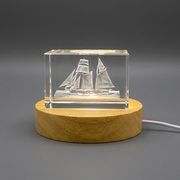 Schooner 3D Engraved Crystal Gift - Gift for the sailing enthusiast