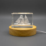 Schooner 3D Engraved Crystal Gift — Made in Canada