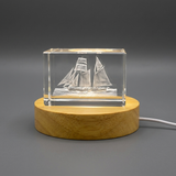 Schooner 3D Engraved Crystal Gift - Gift for the sailing enthusiast
