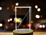 Recognition Exquisite 3D Engraved Crystal Fishing Rod Gift With Free LED Base Light - Custom Award From A&B Crystal Collection