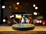 Fishing Float Crystal Recognition - 3D Engraved Art Piece with LED Base Light for Anglers - Custom Award From A&B Crystal Collection