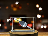 Fishing Float Crystal Recognition - 3D Engraved Art Piece with LED Base Light for Anglers - Custom Award From A&B Crystal Collection