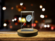 Fishing Net Engraved Crystal Recognition - Unique Nautical Decor with LED Base Light