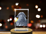 Captivating Blackbeard 3D Engraved Crystal - A Treasure for the Ages A&B Crystal Collection