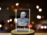 Black Bart 3D Engraved Crystal - Capture the Spirit of the Gentleman Pirate A&B Crystal Collection