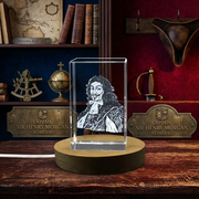 Henry Morgan 3D Engraved Crystal Trophy Award - Recognition of a Legendary Privateer
