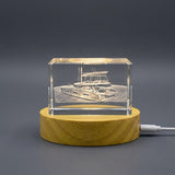Catamaran 3D Engraved Crystal Gift — Made in Canada
