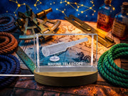 Marine Telescope 3D Engraved Crystal Trophy Award — Made in Canada