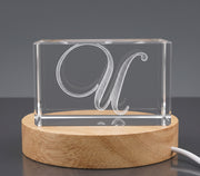 Personalized 3D Letter U 3D Engraved Crystal Trophy — Made in Canada