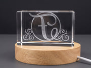 3D Engraved Alphabet F 3D Engraved Crystal Trophies — Made in Canada