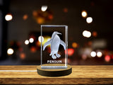 Penguin Paradise 3D Engraved Crystal Keepsake - Captivating Penguin Design - Made in Canada - Multiple Sizes Available