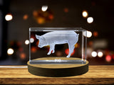 Piggy Delight 3D Engraved Crystal Keepsake - Handcrafted in Canada A&B Crystal Collection