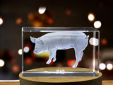 Piggy Delight 3D Engraved Crystal Keepsake - Handcrafted in Canada A&B Crystal Collection