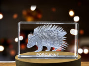 Énigme porc-épic | Keeprsake à cristal gravé 3D
