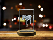 3D Engraved Crystal Ass - Handcrafted Premium Decorative Figurine