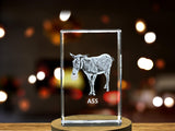 3D Engraved Crystal Ass - Handcrafted Premium Decorative Figurine A&B Crystal Collection