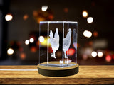 Rooster Majesty | 3D Engraved Crystal Keepsake A&B Crystal Collection