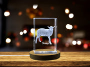 Sheep Serenity 3D Engraved Crystal Keepsake - Handcrafted in Canada