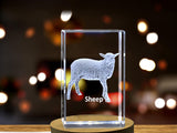 Sheep Serenity 3D Engraved Crystal Keepsake - Handcrafted in Canada A&B Crystal Collection