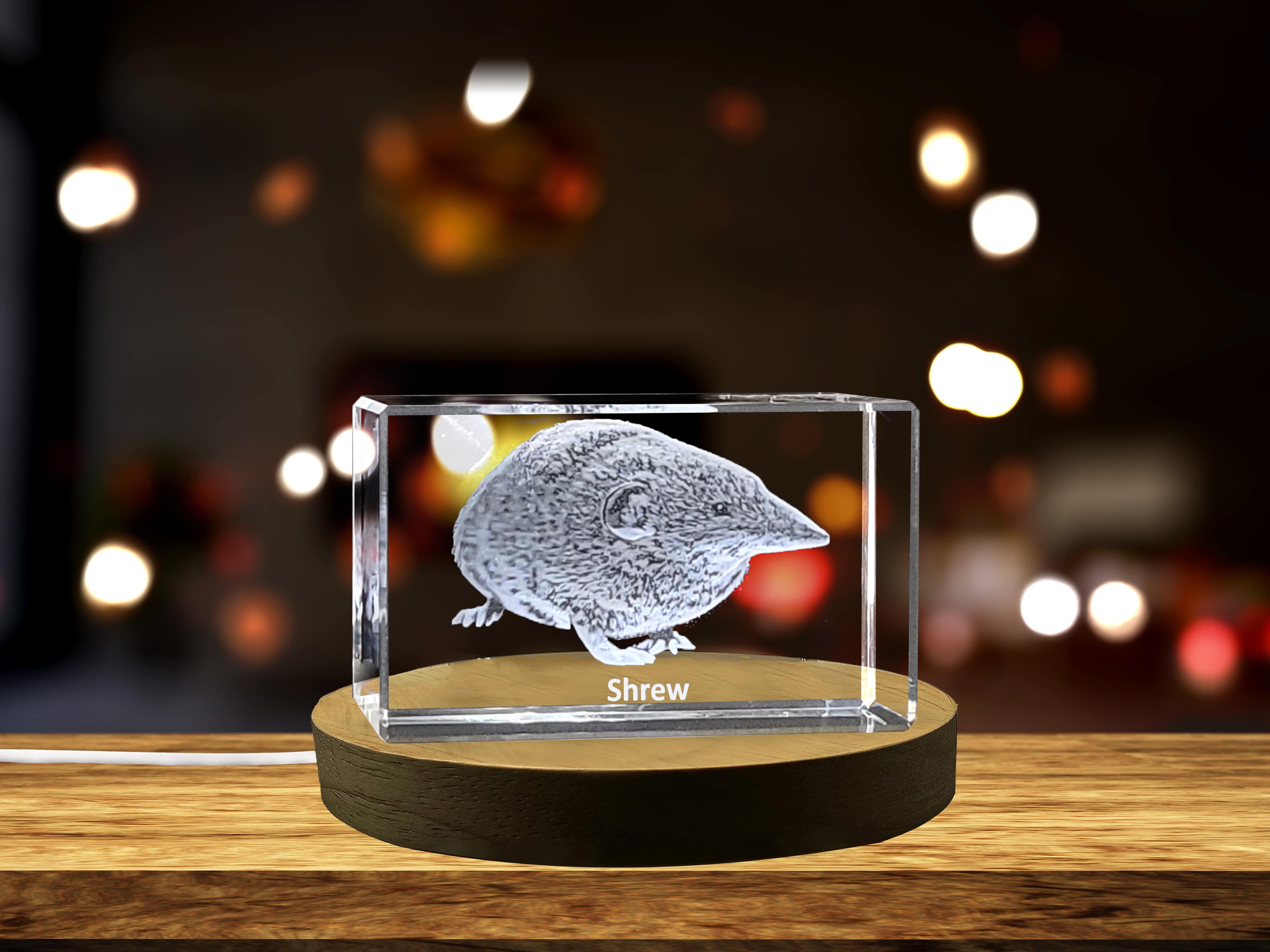 Shrew Whispers | 3D Engraved Crystal Keepsake A&B Crystal Collection