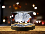 Shrew Whispers 3D Engraved Crystal Keepsake with LED Base Light A&B Crystal Collection