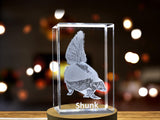 Skunk Scentinel 3D Engraved Crystal Keepsake | Made-to-Order | Free LED Base Light A&B Crystal Collection
