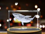 Ocean Symphony | Whale Design | 3D Engraved Crystal Keepsake A&B Crystal Collection