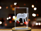 Wild Spirit | Wolf Design | 3D Engraved Crystal Keepsake A&B Crystal Collection