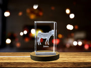 Striped Elegance | Zebra Design | 3D Engraved Crystal Keepsake