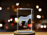 Striped Elegance | Zebra Design | 3D Engraved Crystal Keepsake A&B Crystal Collection