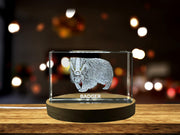 Unique 3D Engraved Crystal with Badger Design - Perfect Gift for Animal Lovers