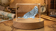 Recognition 3D Engraved Crystal Trophy Award Basset Hound - Personalized Gift for Dog Lovers