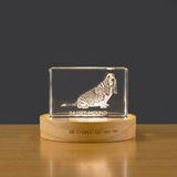 3D Crystal Basset Hound Sculpture, Laser Engraved Dog Figurine, Puppy Lover Gift Decor - Custom Award From A&B Crystal Collection
