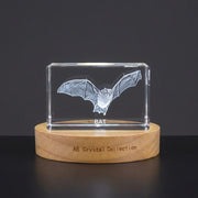 3D 3D Engraved Crystal Bat Sculpture — Made in Canada
