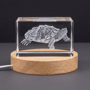 Prix de reconnaissance pour tortue à tempes rouges, presse-papier en cristal gravé en 3D, décoration intérieure — Fabriqué au Canada