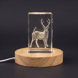 Sambar deer — 3D laser-engraved crystal keepsake, Made in Canada