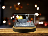 Hog Deer Crystal Trophy Sculpture - Recognition Award for Wildlife Enthusiasts, Exquisite Craftsmanship - Custom Award From A&B Crystal Collection