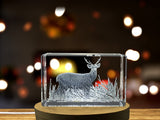Hog Deer Crystal Trophy Sculpture - Recognition Award for Wildlife Enthusiasts, Exquisite Craftsmanship - Custom Award From A&B Crystal Collection