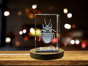 3D Engraved Crystal Bed Bug Figurine - Creepy Crawler Decor Piece