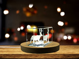 Mule Deer Crystal Trophy Award with Recognition | Exquisite 3D Engraving & LED Base - Custom Award From A&B Crystal Collection